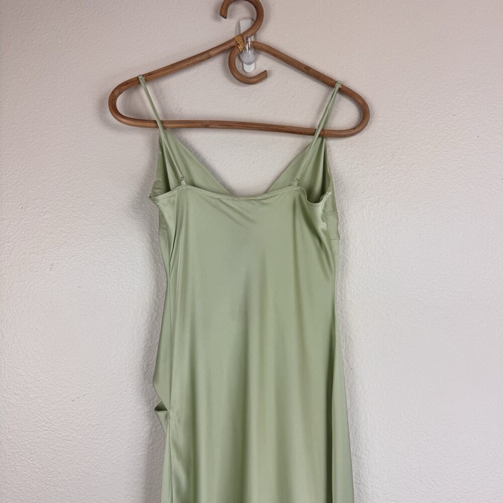 NWT Lioness x REVOLVE "About A Girl" Satin Maxi Slip Dress in Light Green/Lime ✨ - Picture 12 of 16